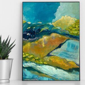 Original Abstract Acrylic Painting , Rolling Hills